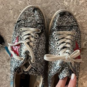 Glittered Golden Goose Shoes with dust bag